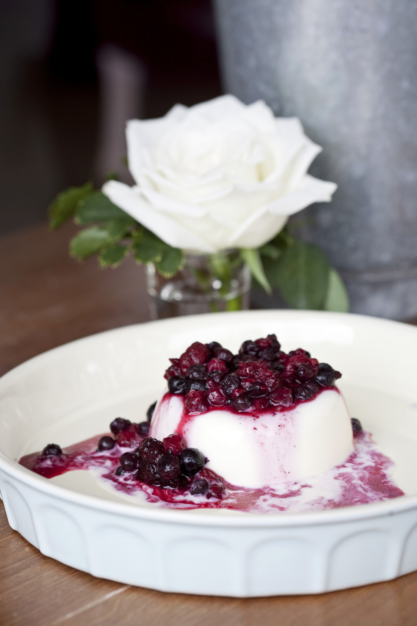 Panacotta de frutos rojos a la cordobesa