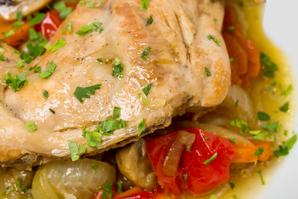 Pollo al horno con verduras