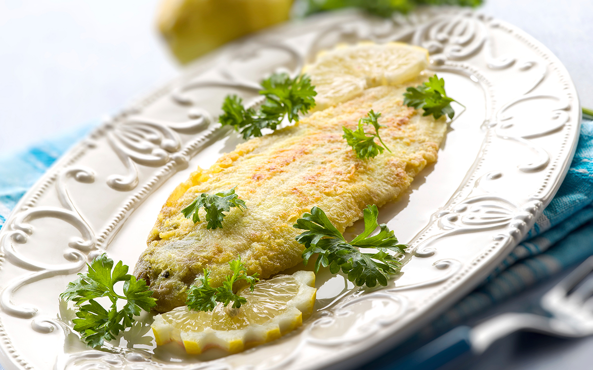 Lenguado al horno con costra