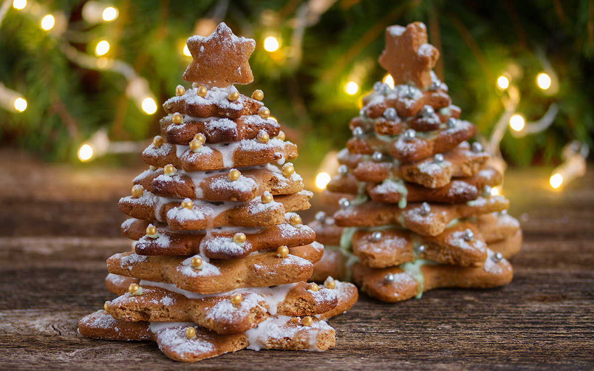Árbol de Navidad con galletas de jengibre