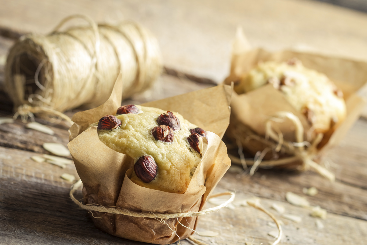 Muffins de vainilla con avellanas 