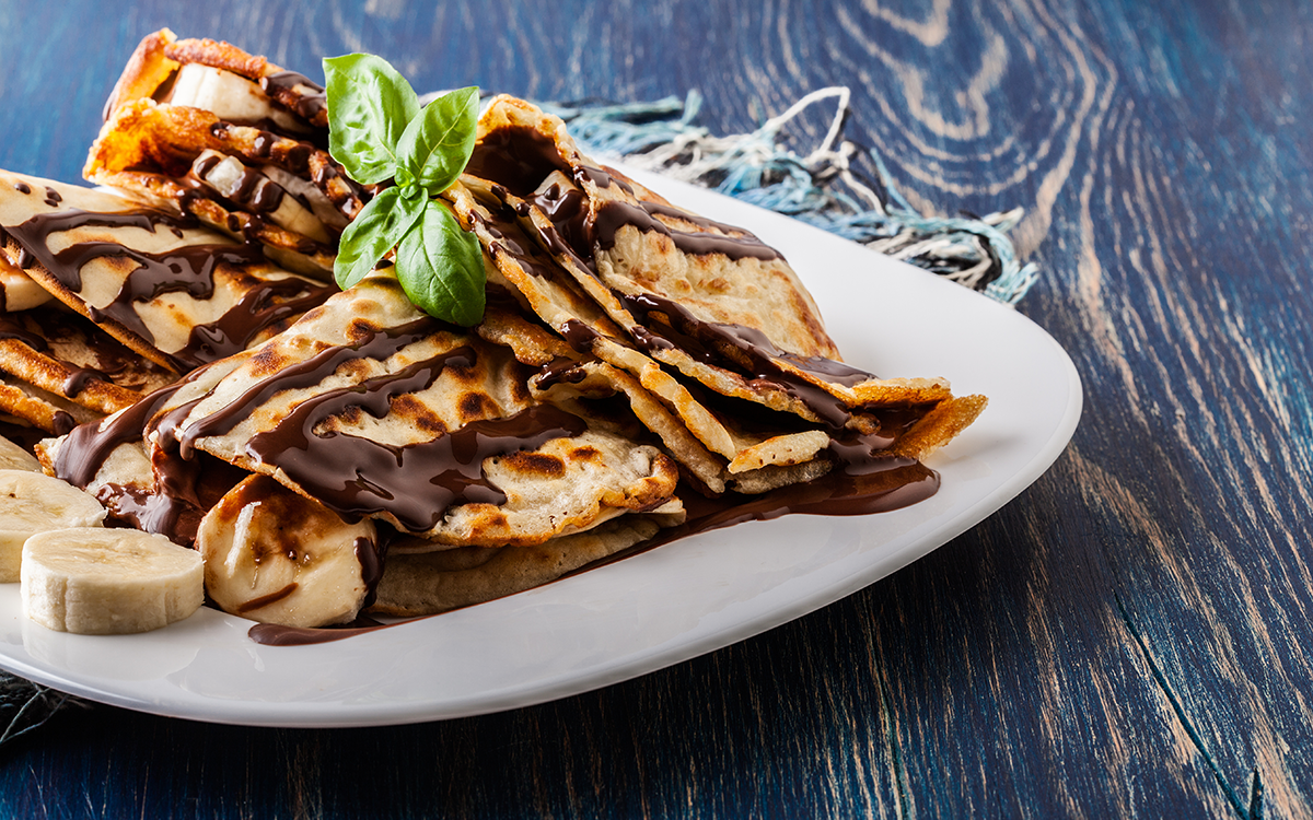 Crepes de chocolate con plátano