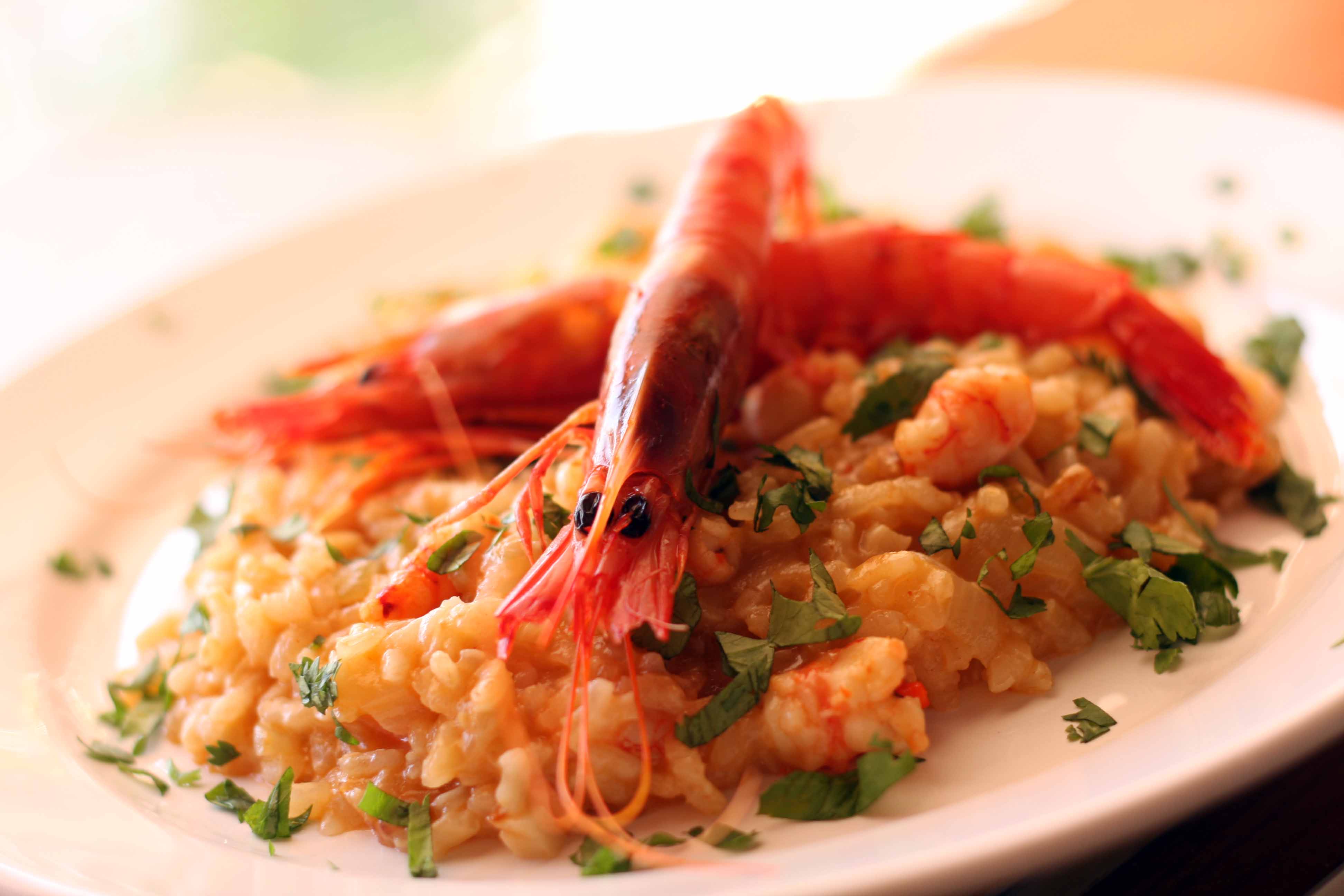 Arroz meloso con gamba roja