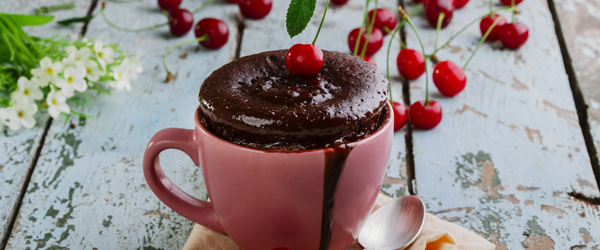 recetas de mug cake de cerezas