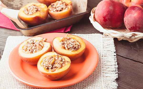 melocotones al horno rellenos