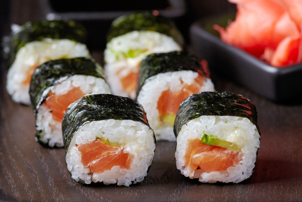 Sushi con arroz normal