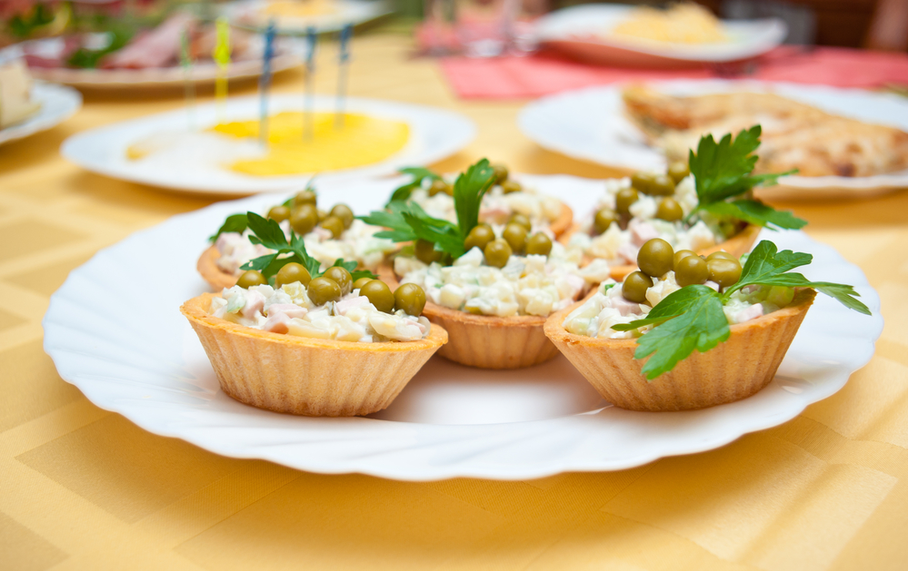 Tartaletas de patata, cebolla y ajoaceite