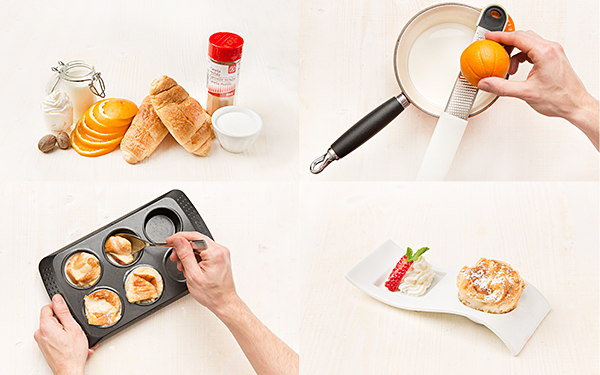 Pastel jugoso de croissants