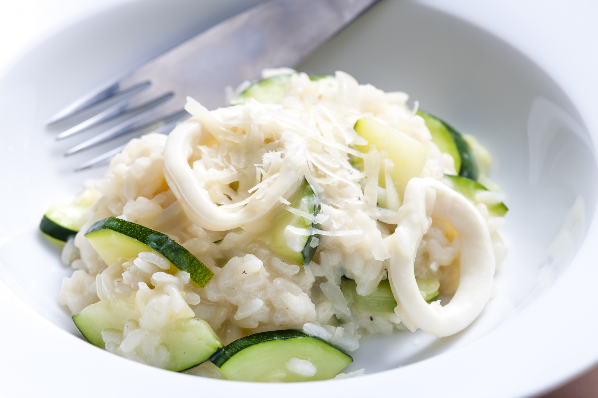 Arroz con calamares y calabacín