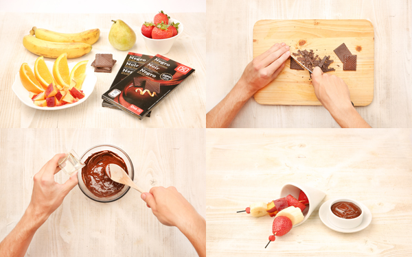 Foundue de chocolate y frutas