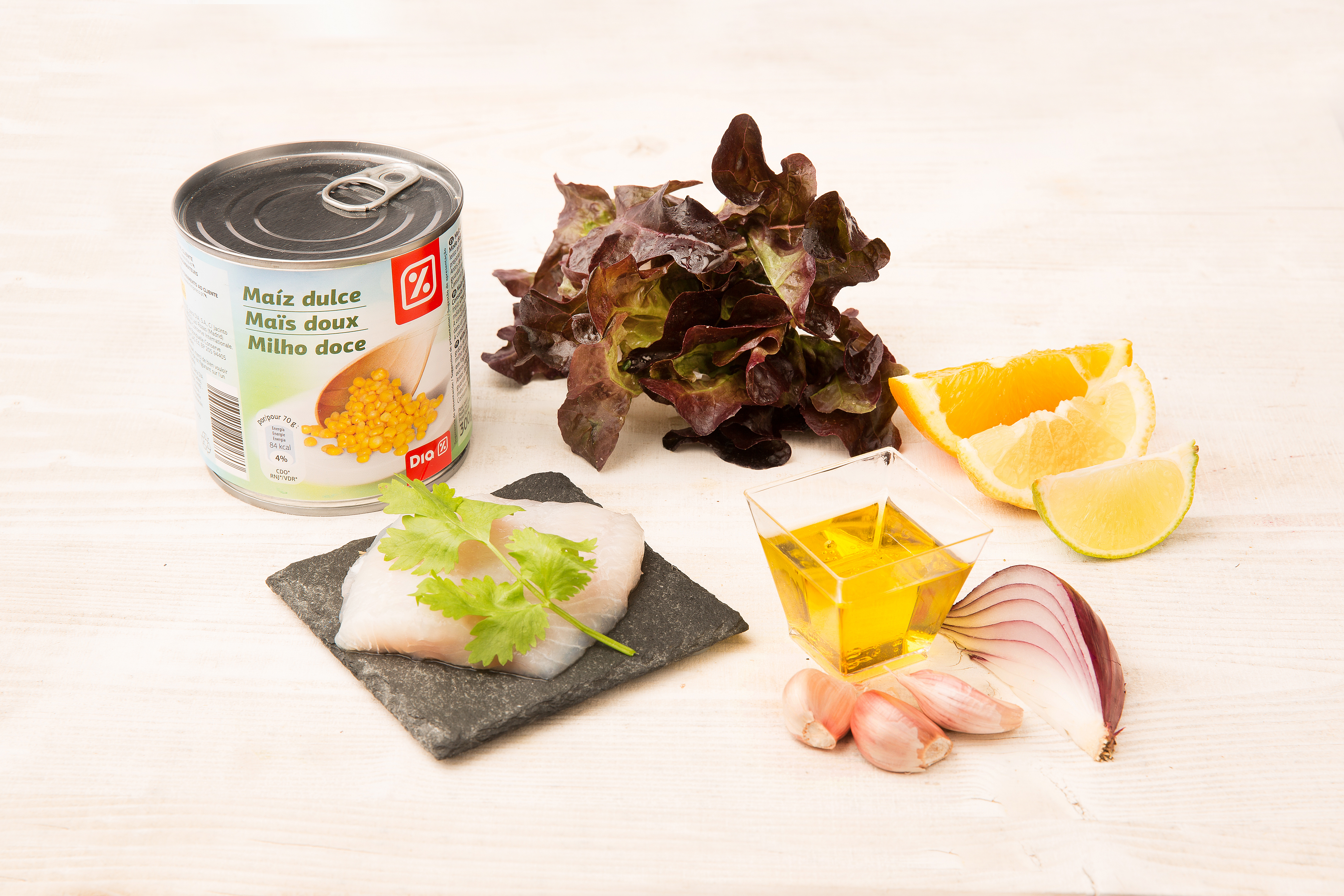 Ceviche con emulsión de maíz