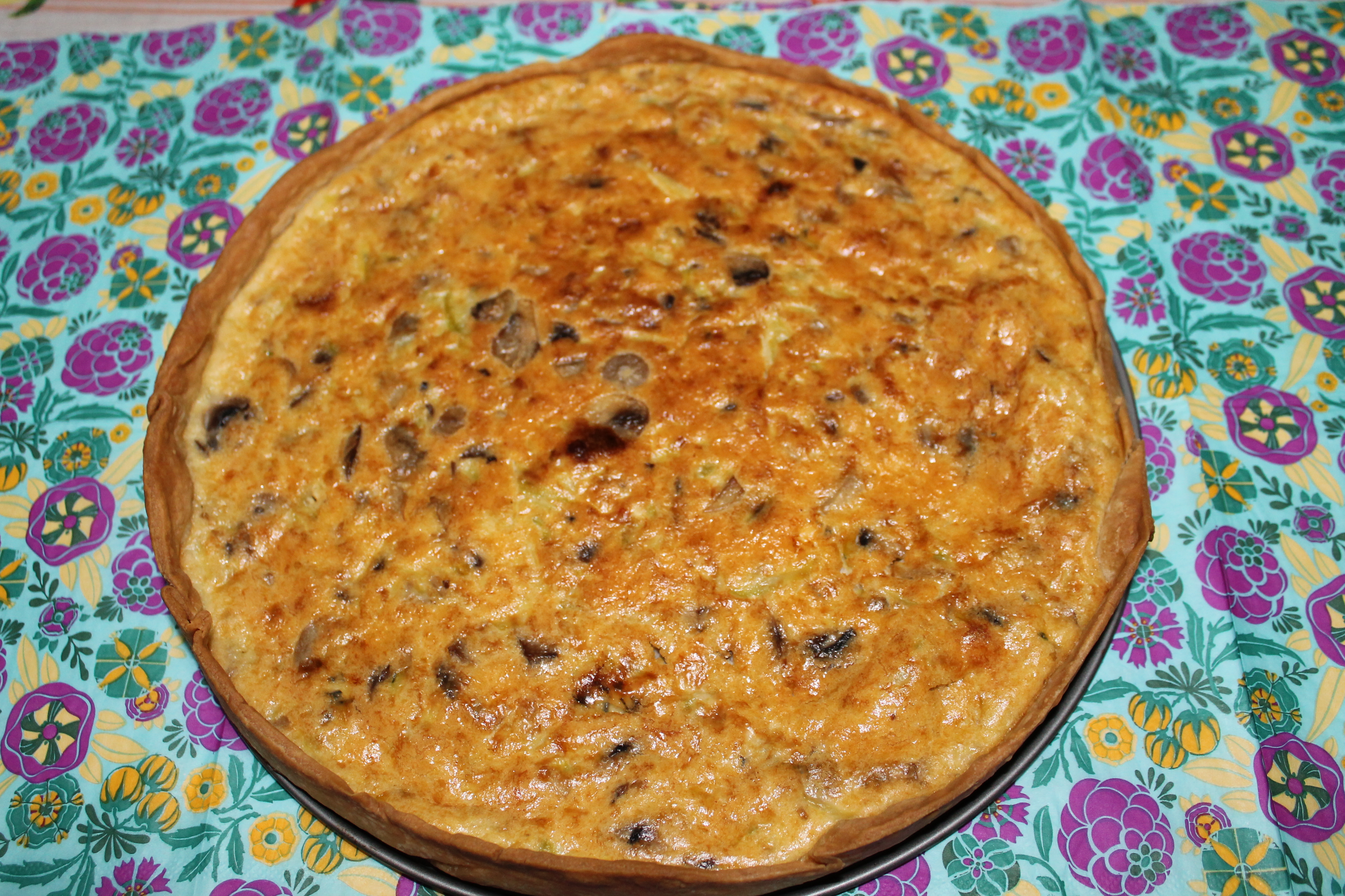 QUICHE DE CALABACIN, CHAMPIÑONES Y QUESO AZUL