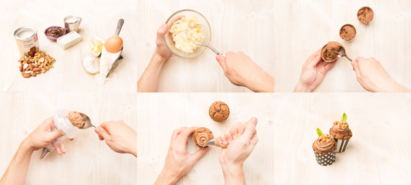 Cupcakes con crema de cacao