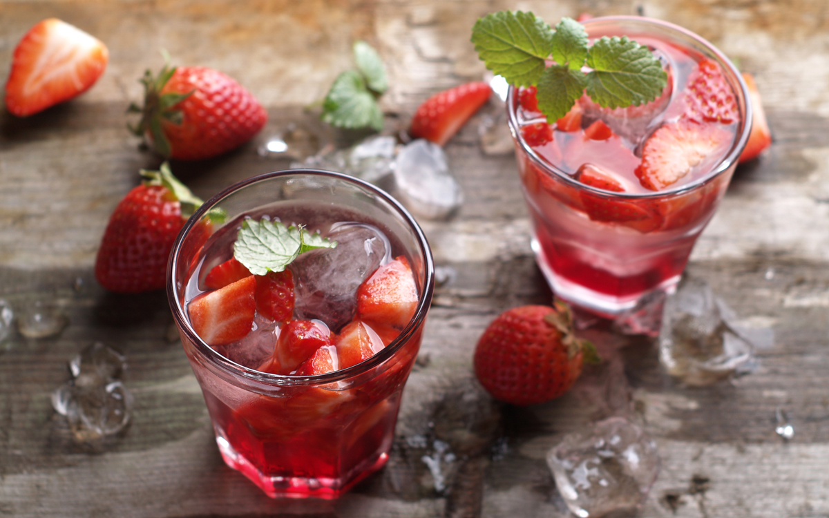 Agua de fresas