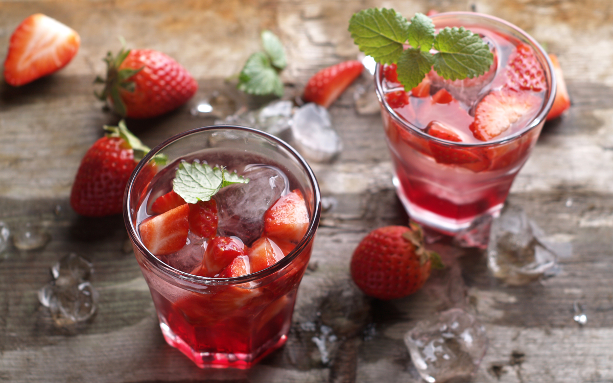 Agua de fresas