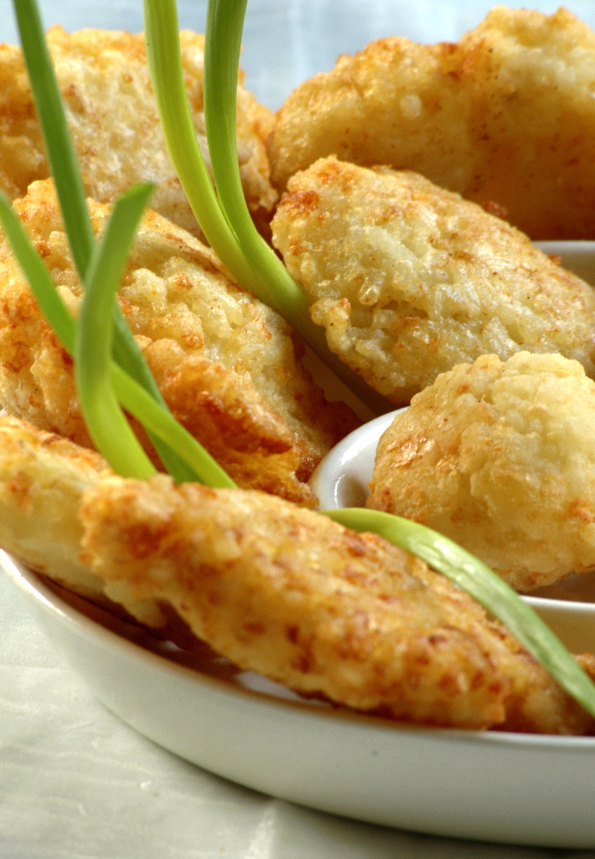 Albóndigas de arroz, requesón, huevo e hinojo