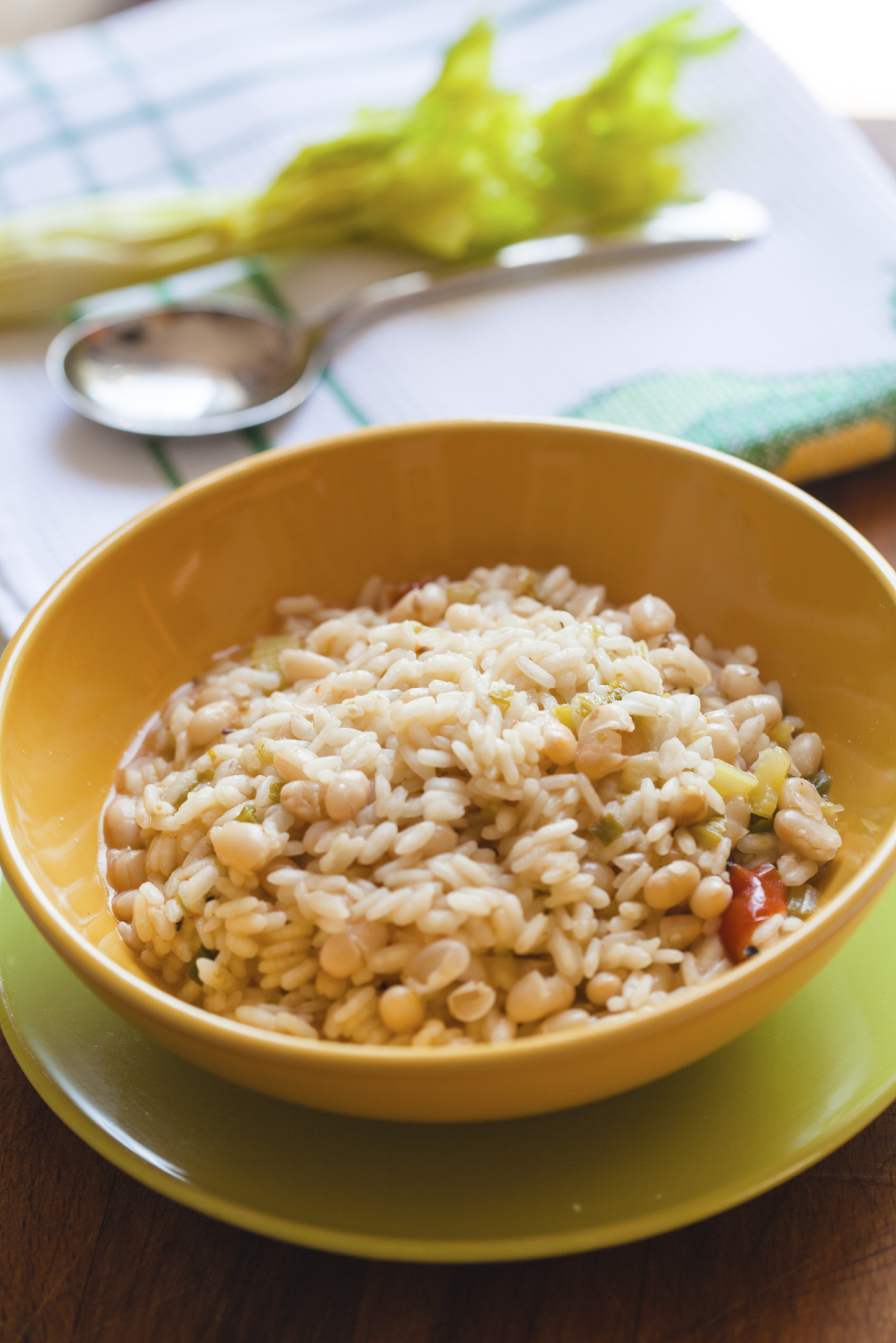 Alubias con arroz e hinojo