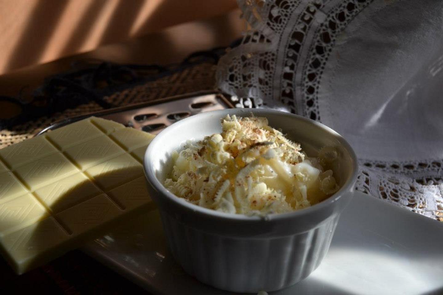 Risotto de chocolate blanco