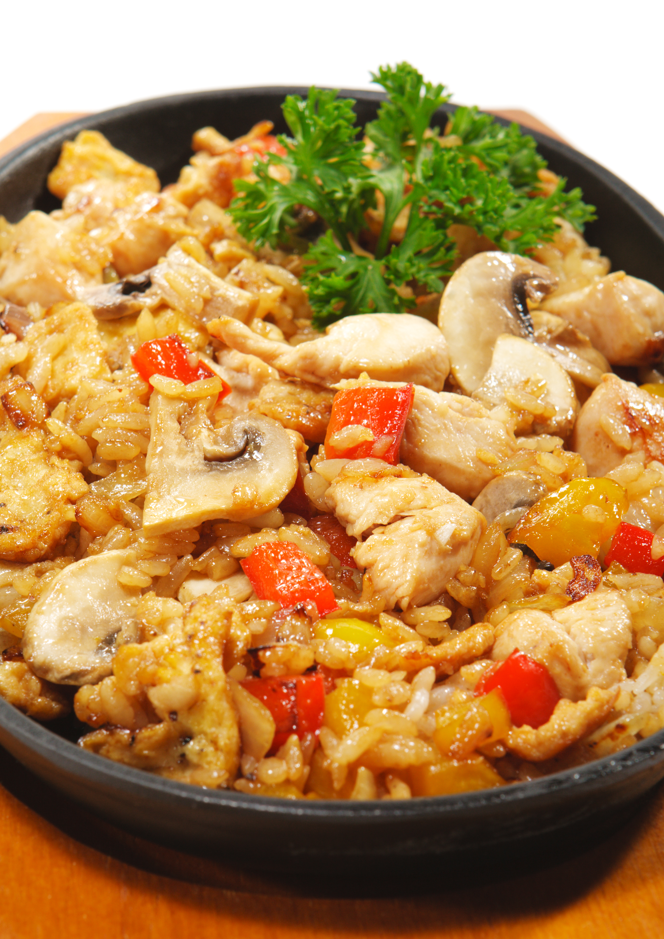 Arroz al horno con pollo y setas