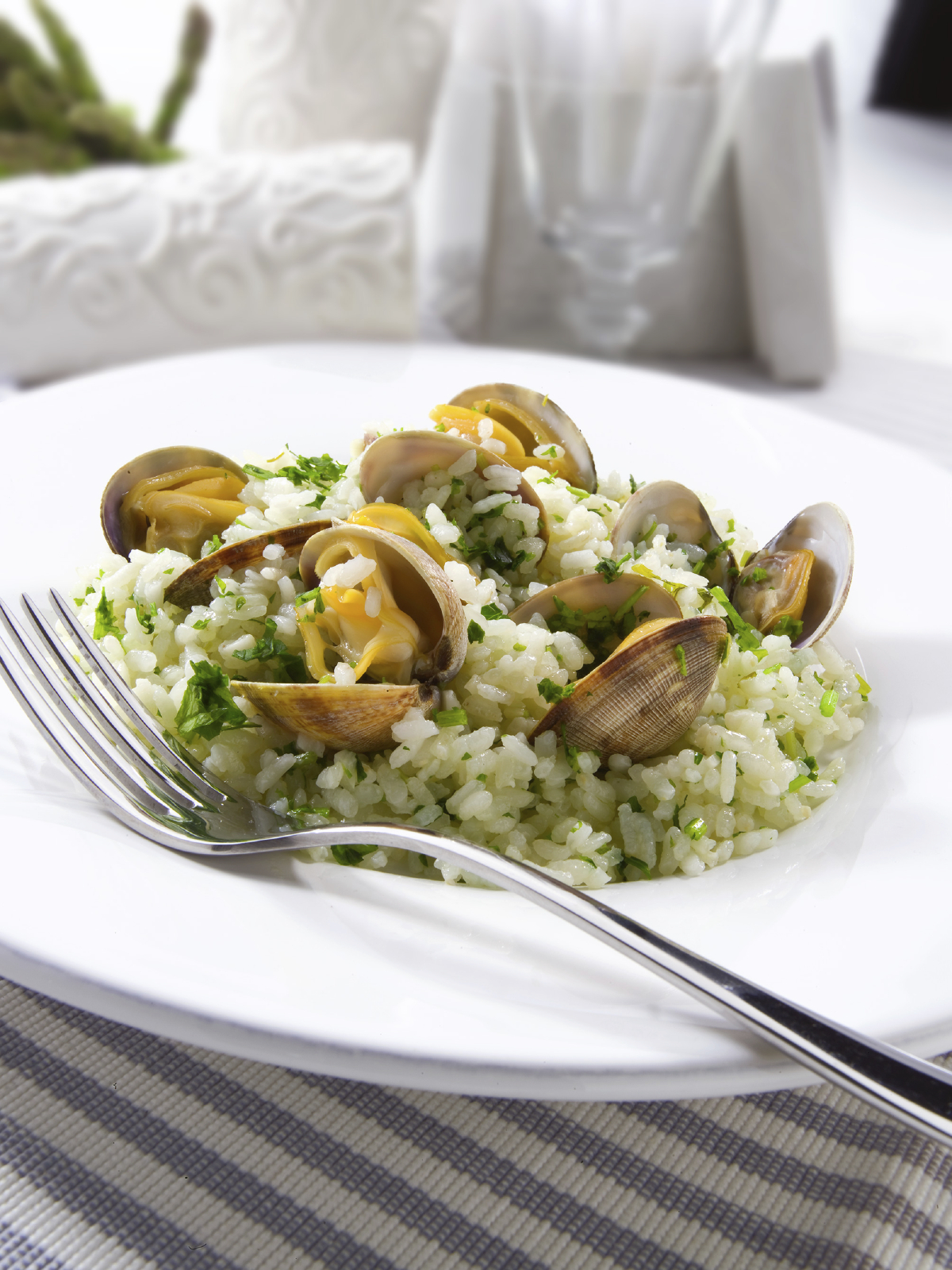 Arroz con almejas reales y verduras