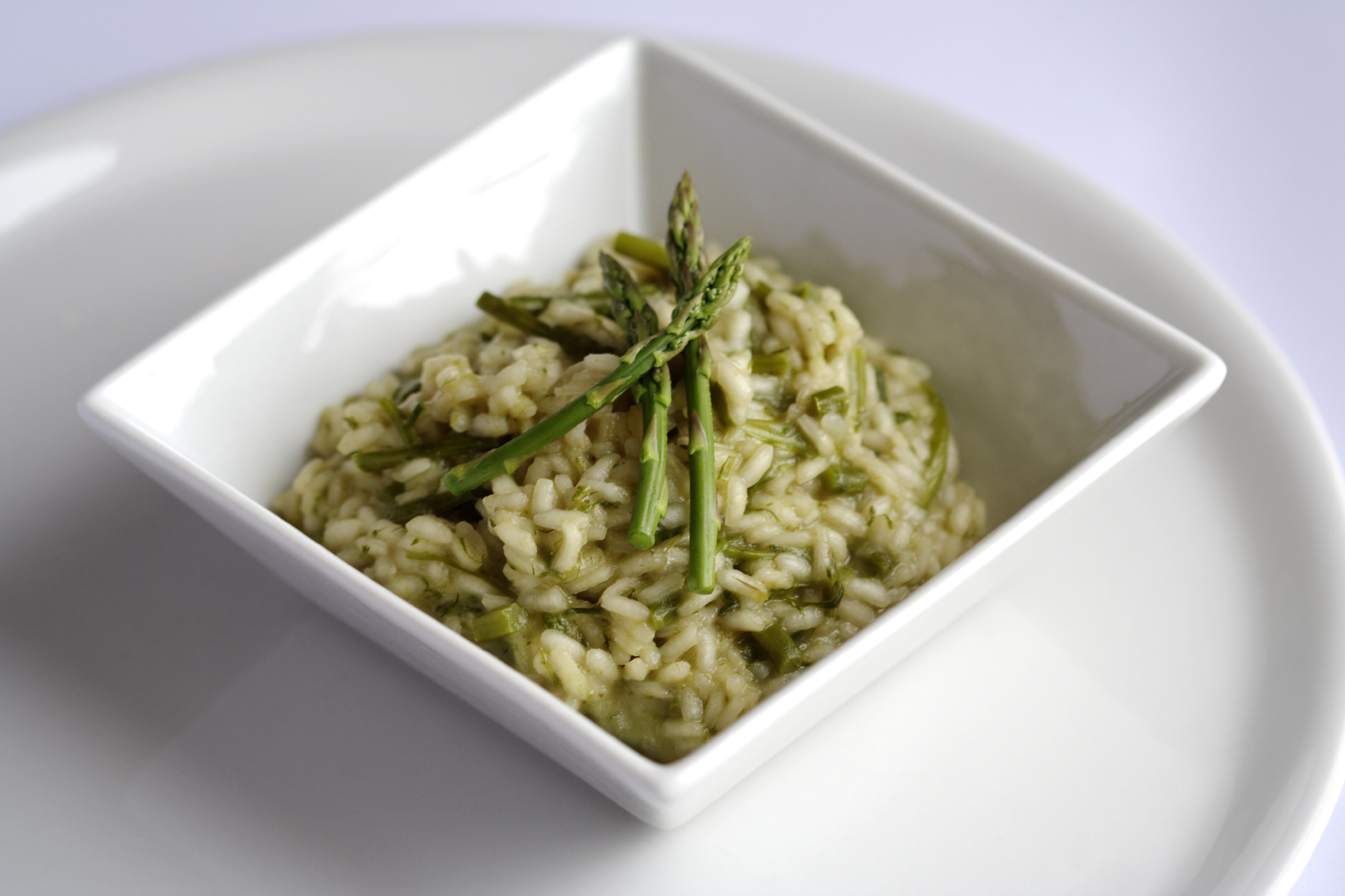 Arroz blanco y verde