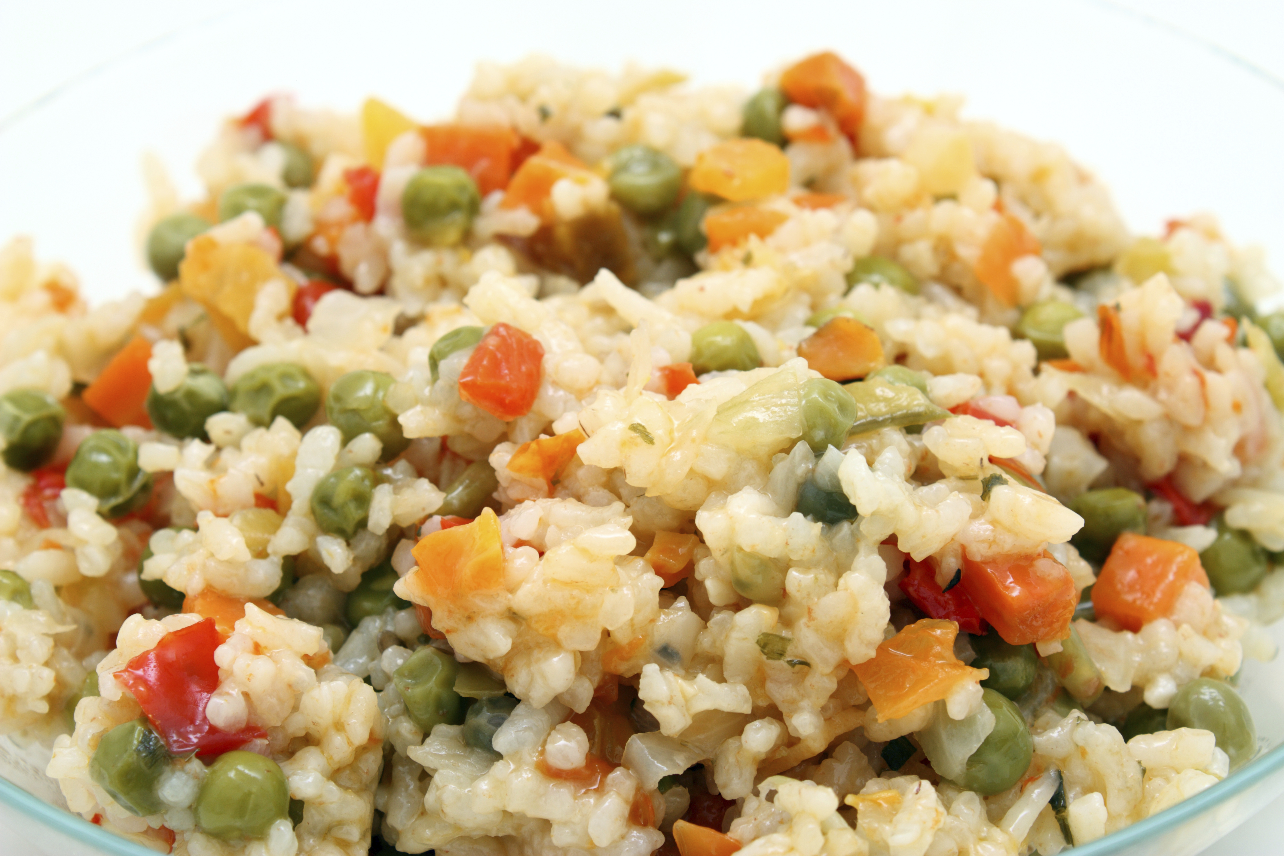 Arroz blanco con verduras