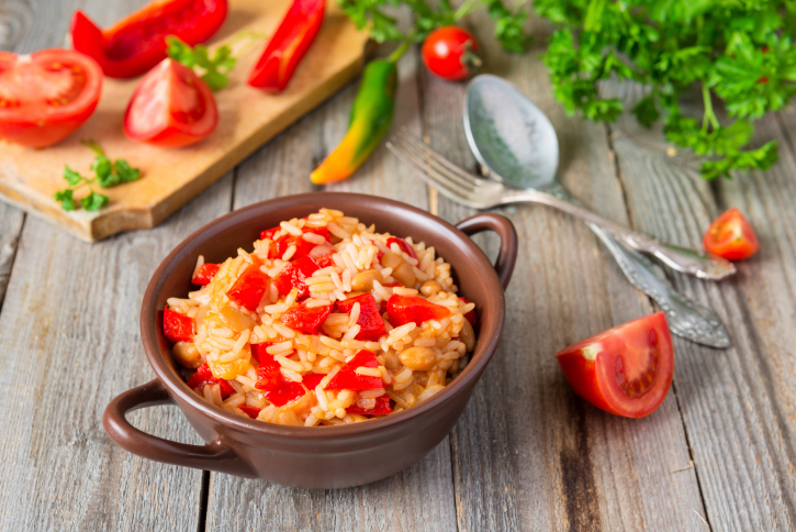 Arroz de cebolla y verduras