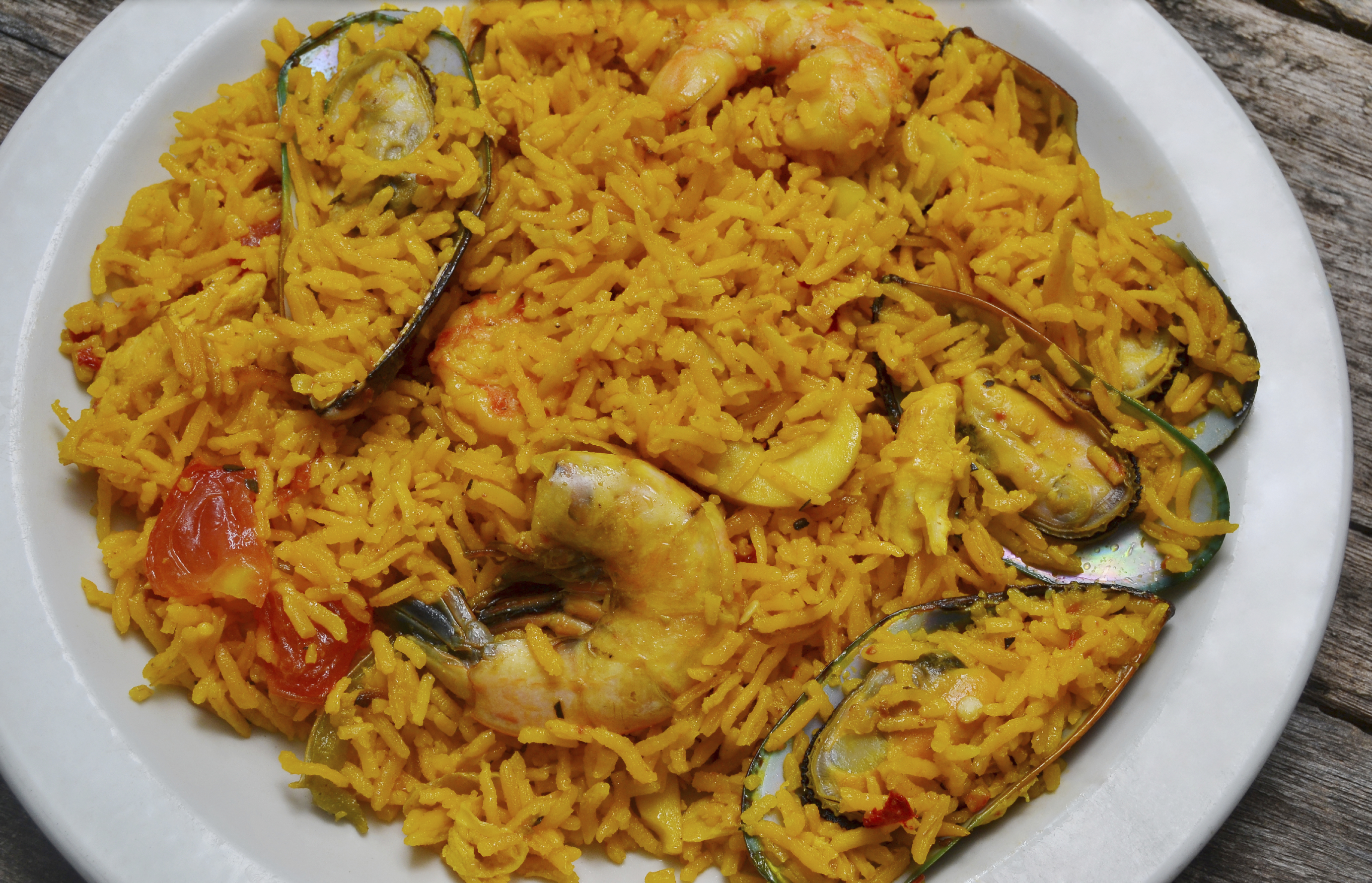 Arroz amarillo con marisco