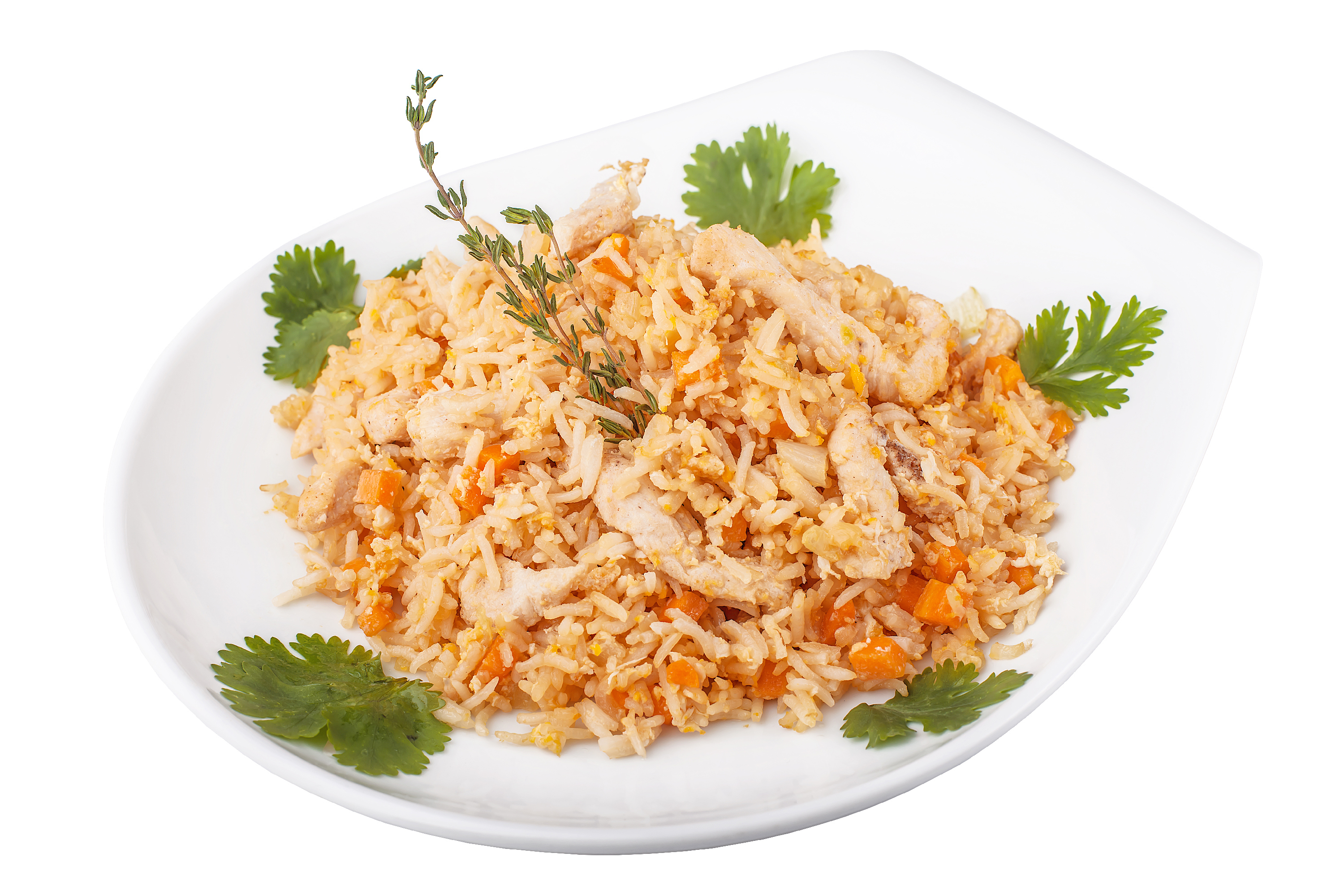 Arroz con pollo y zanahoria