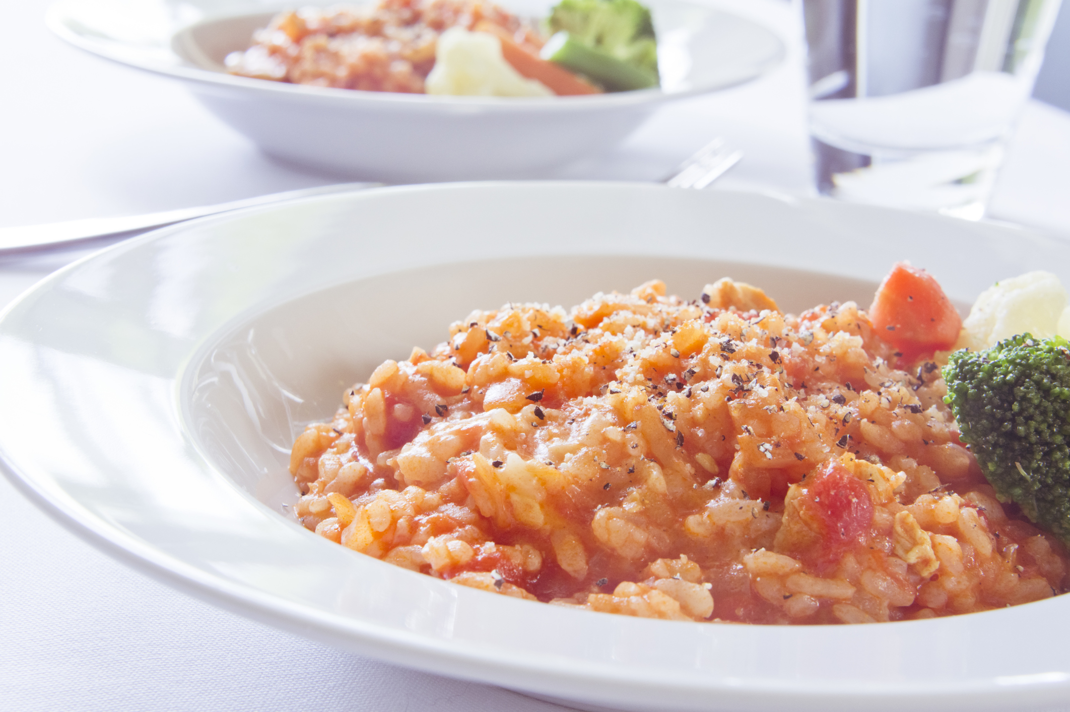 Arroz con tomate y mozzarela