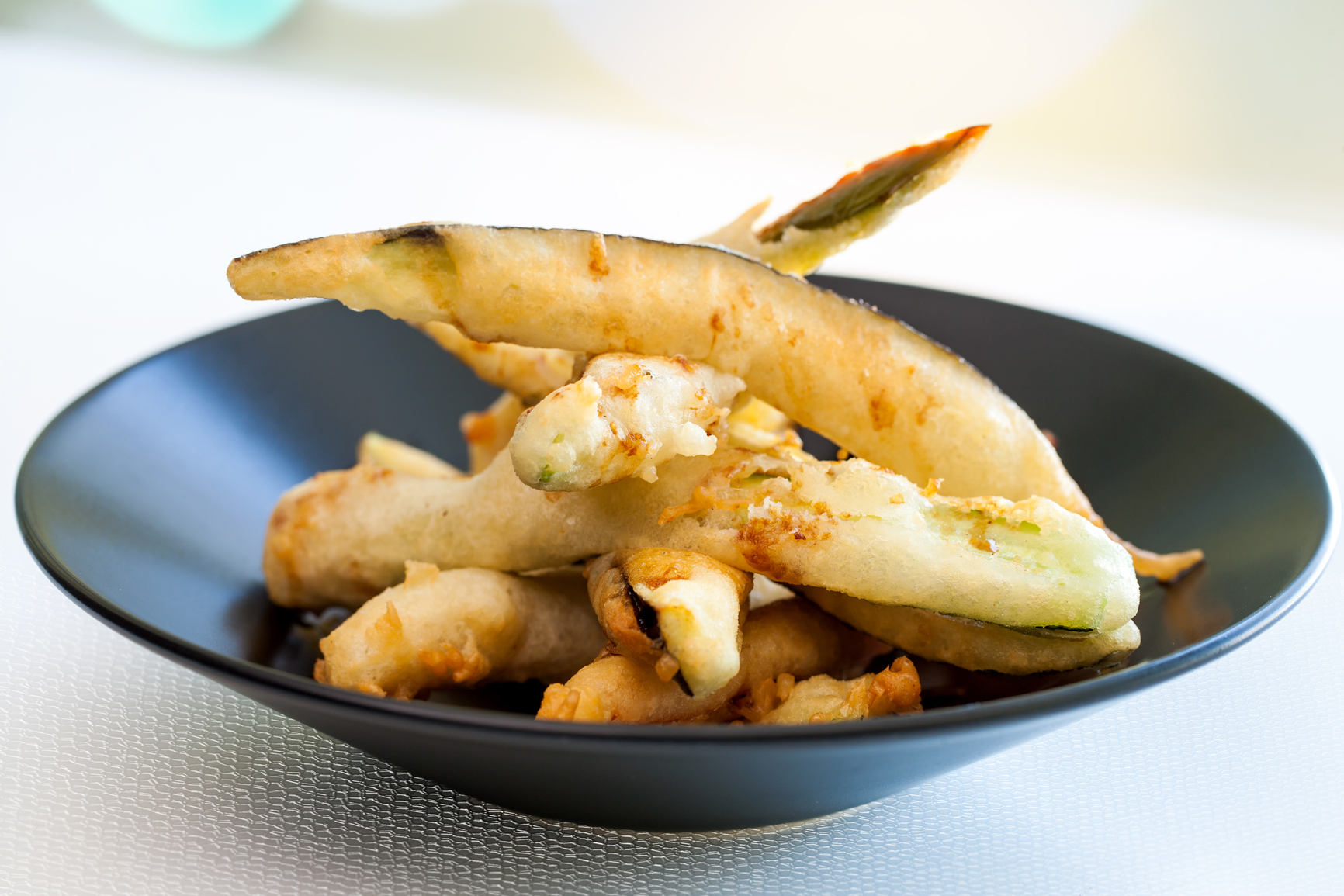 Berenjenas finas con tempura