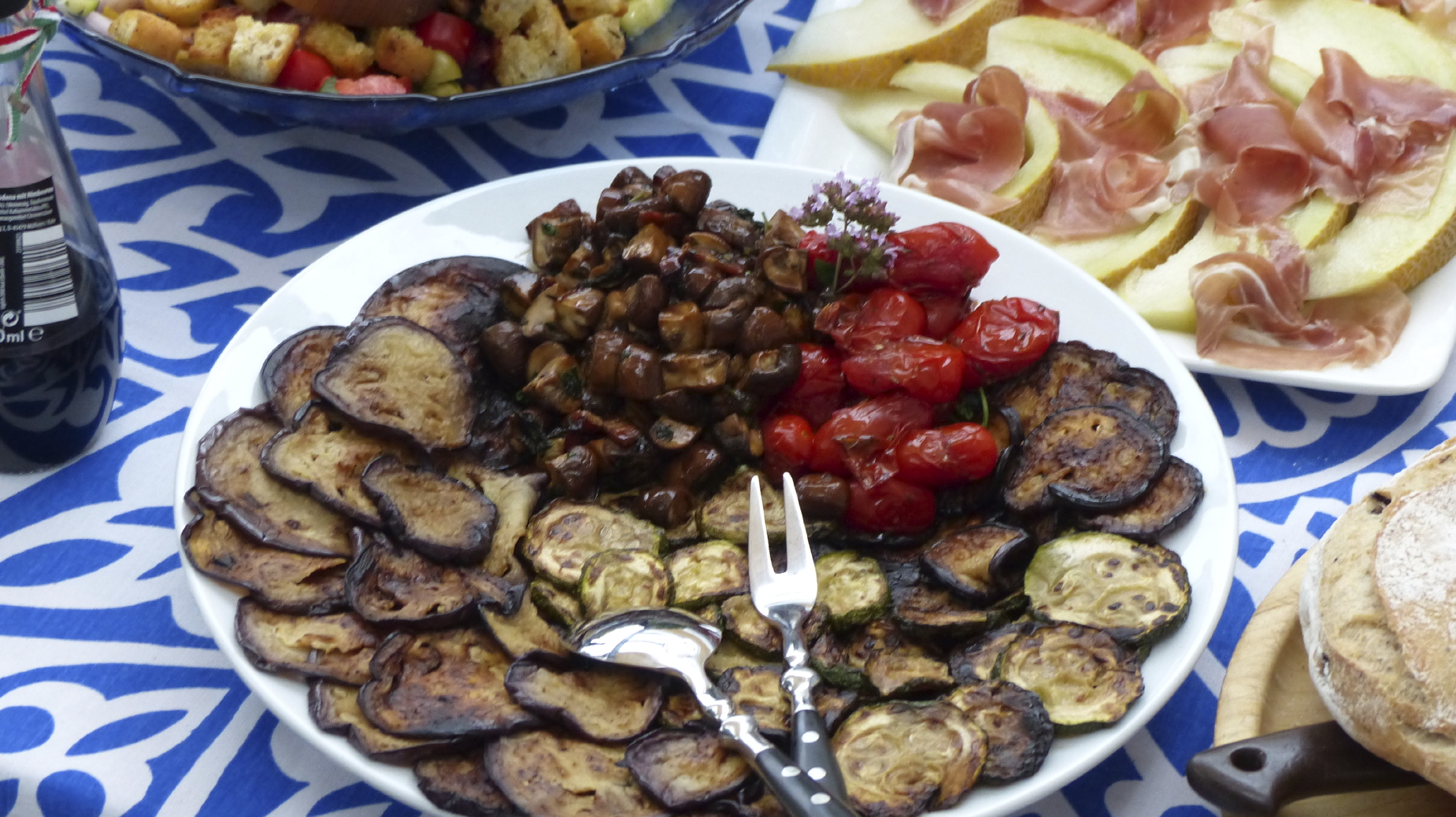 Berenjenas con toques y aceite