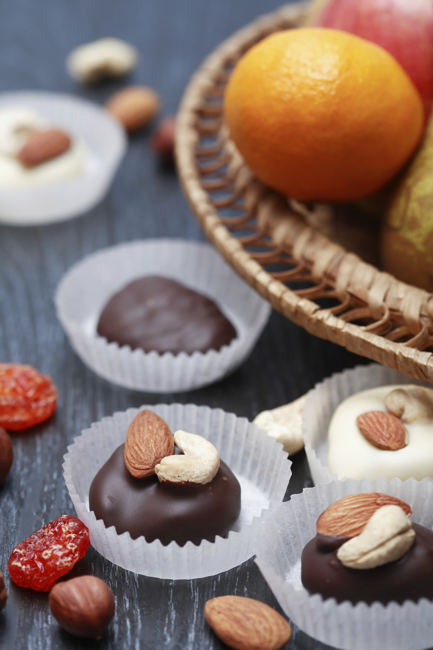 Bolitas de mandarina recubiertas