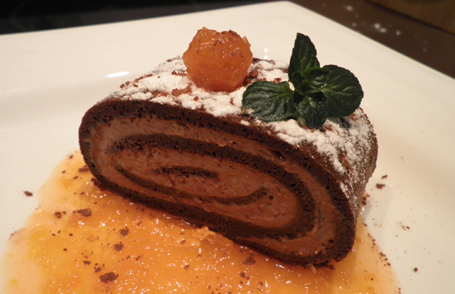 Brazo de brownie y zanahoria