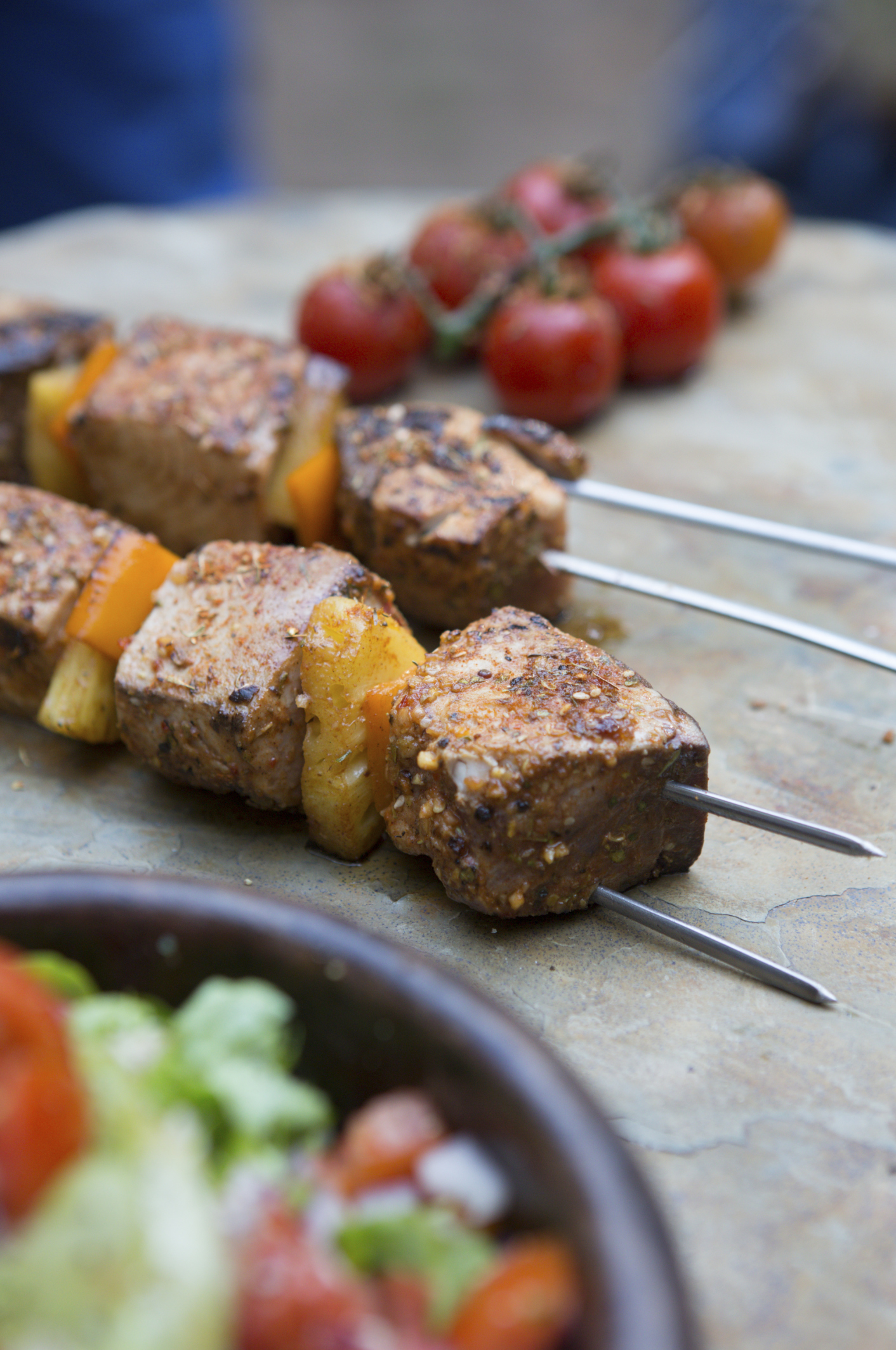 Brocheta de bonito a la parrilla