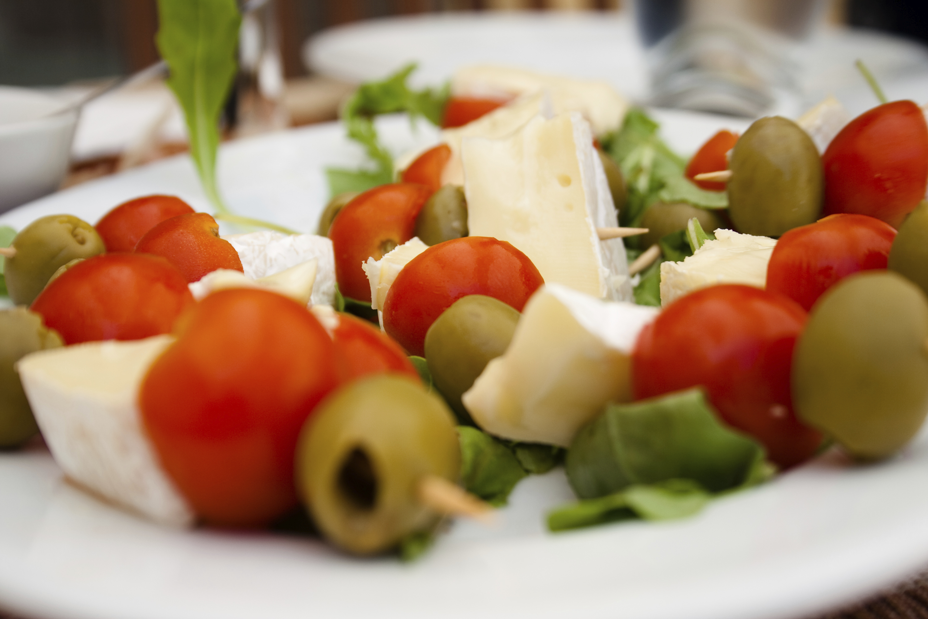 Brocheta de tomates Cherry y queso fresco