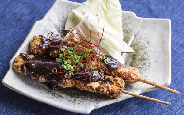 Brochetas de pollo teriyaki