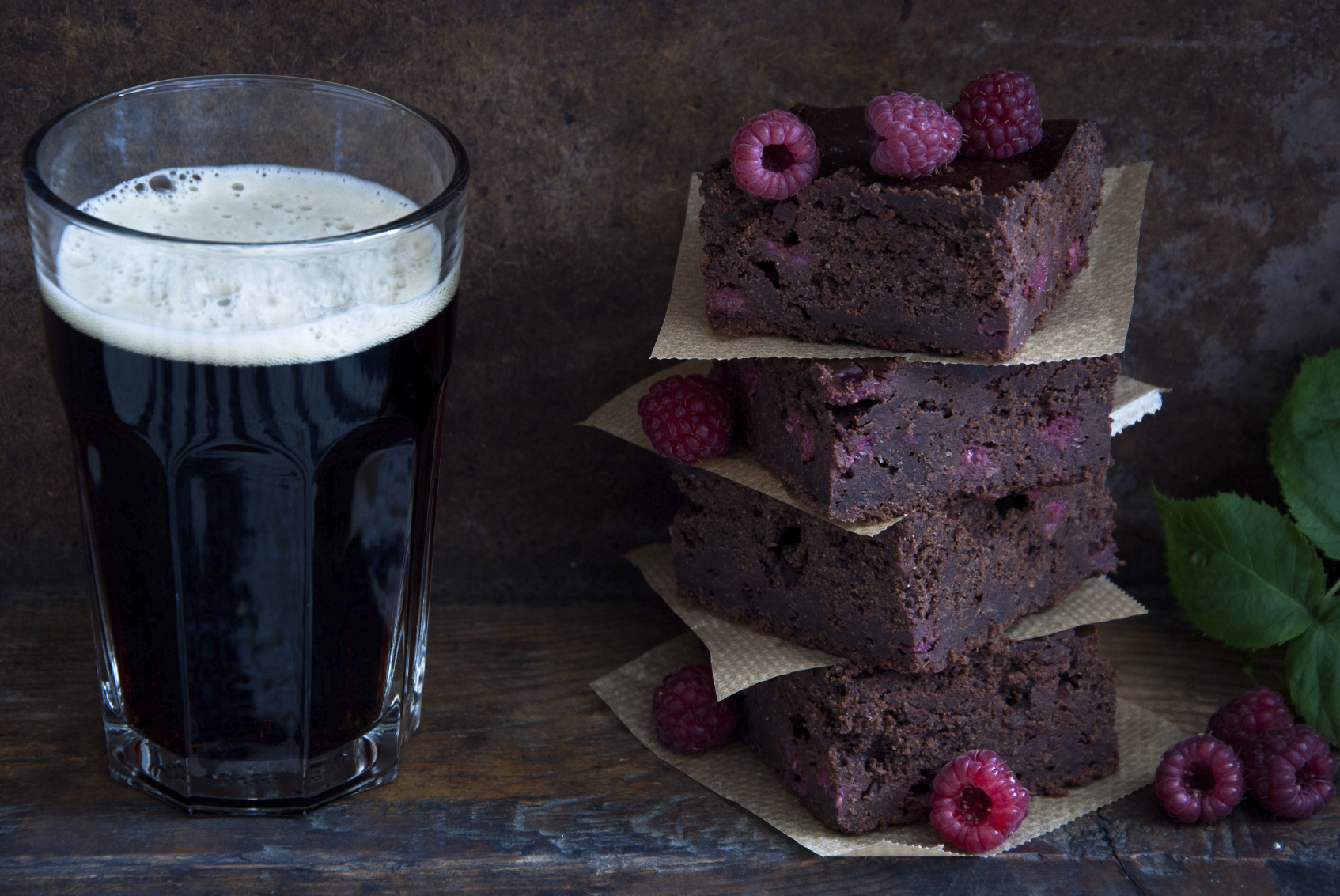 Brownie con cerveza negra