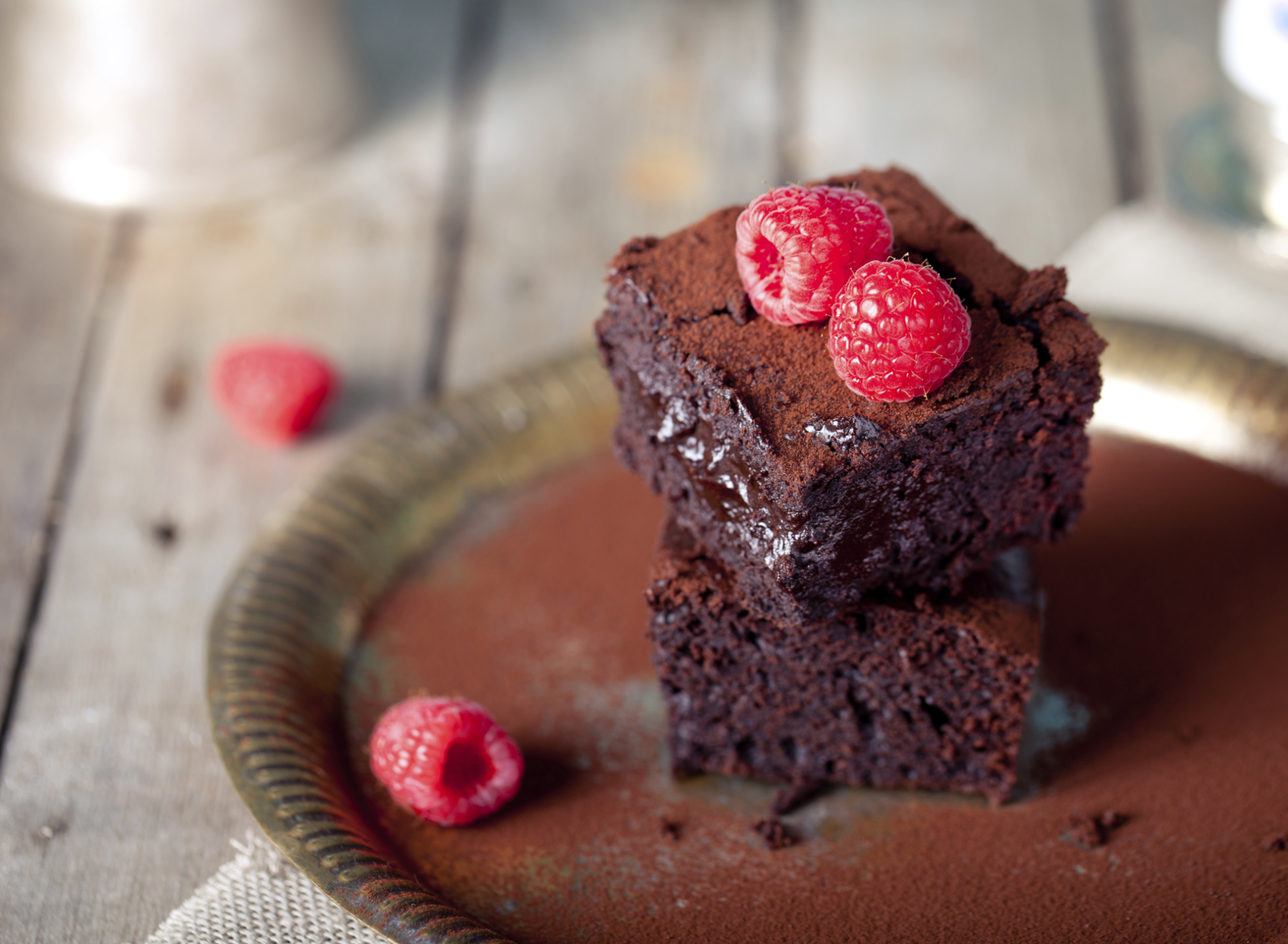 Brownies con frambuesas