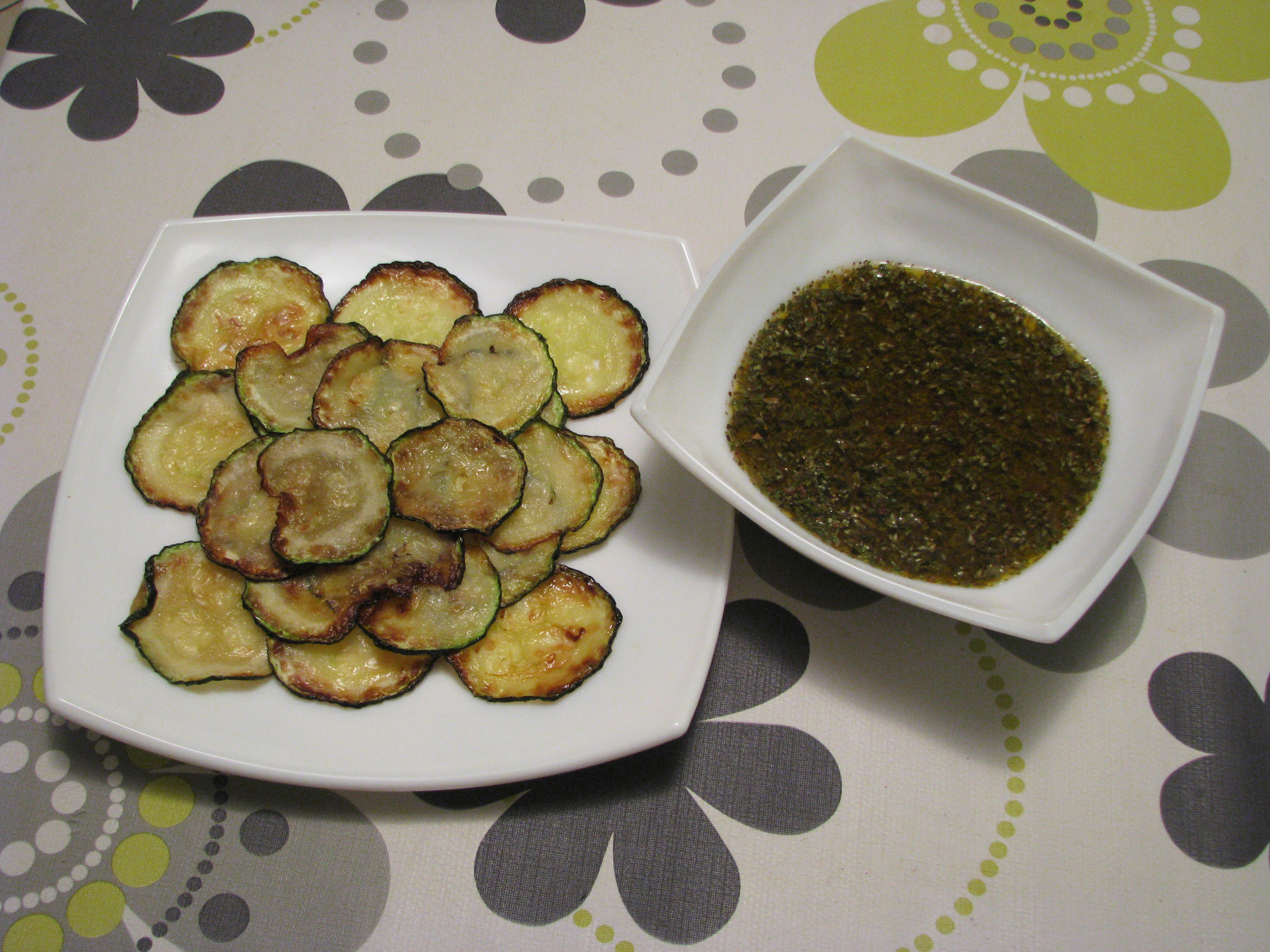 Calabacines a la plancha con salsa chimichurri casera