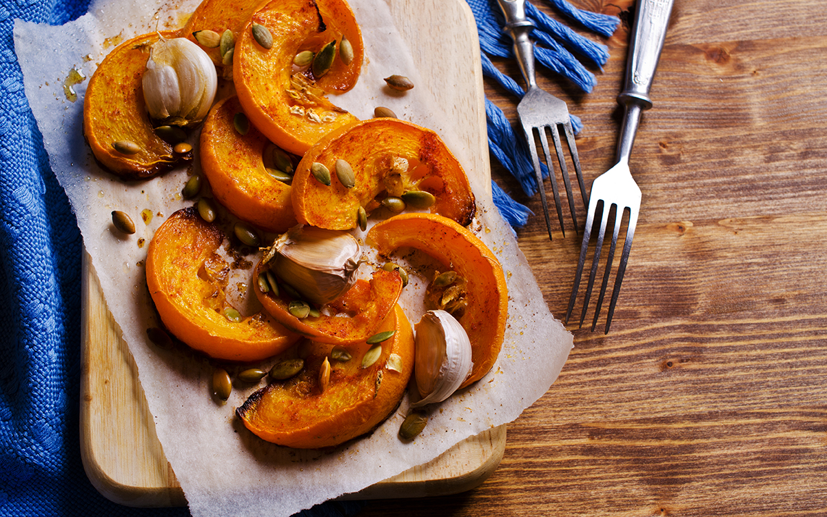 Calabaza asada con ajo