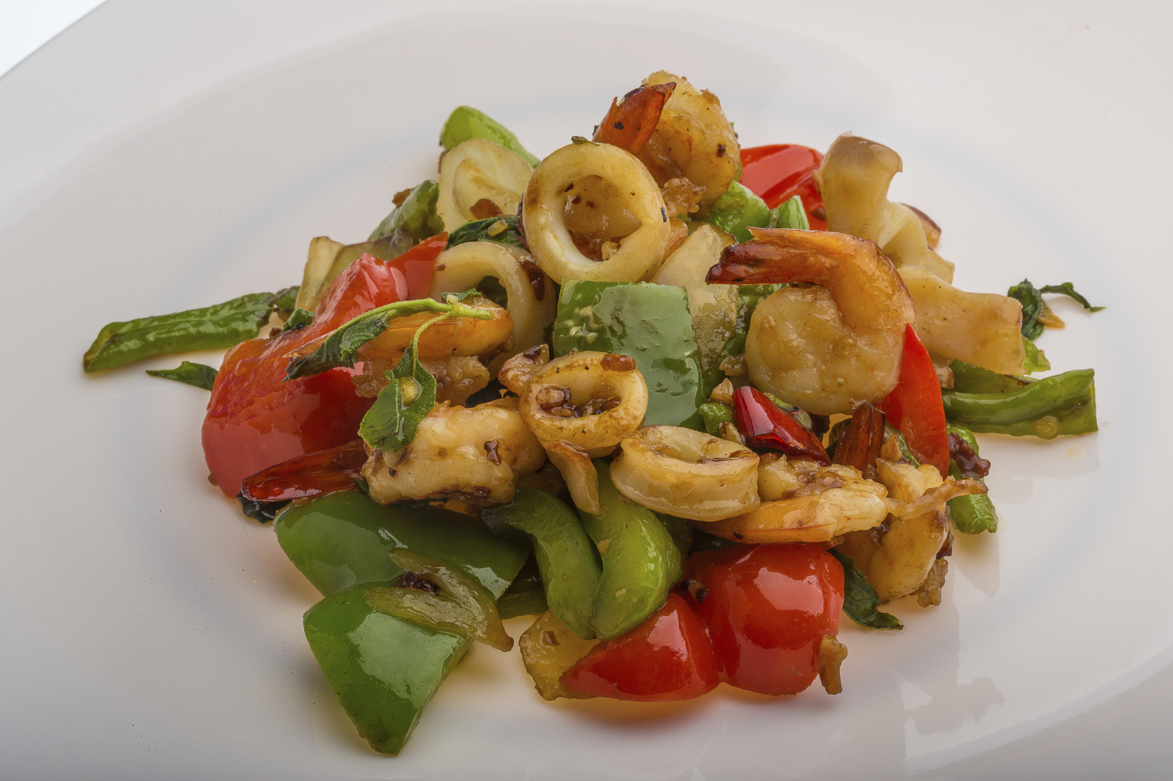 Calamares y verduras a la plancha con zumo de limón