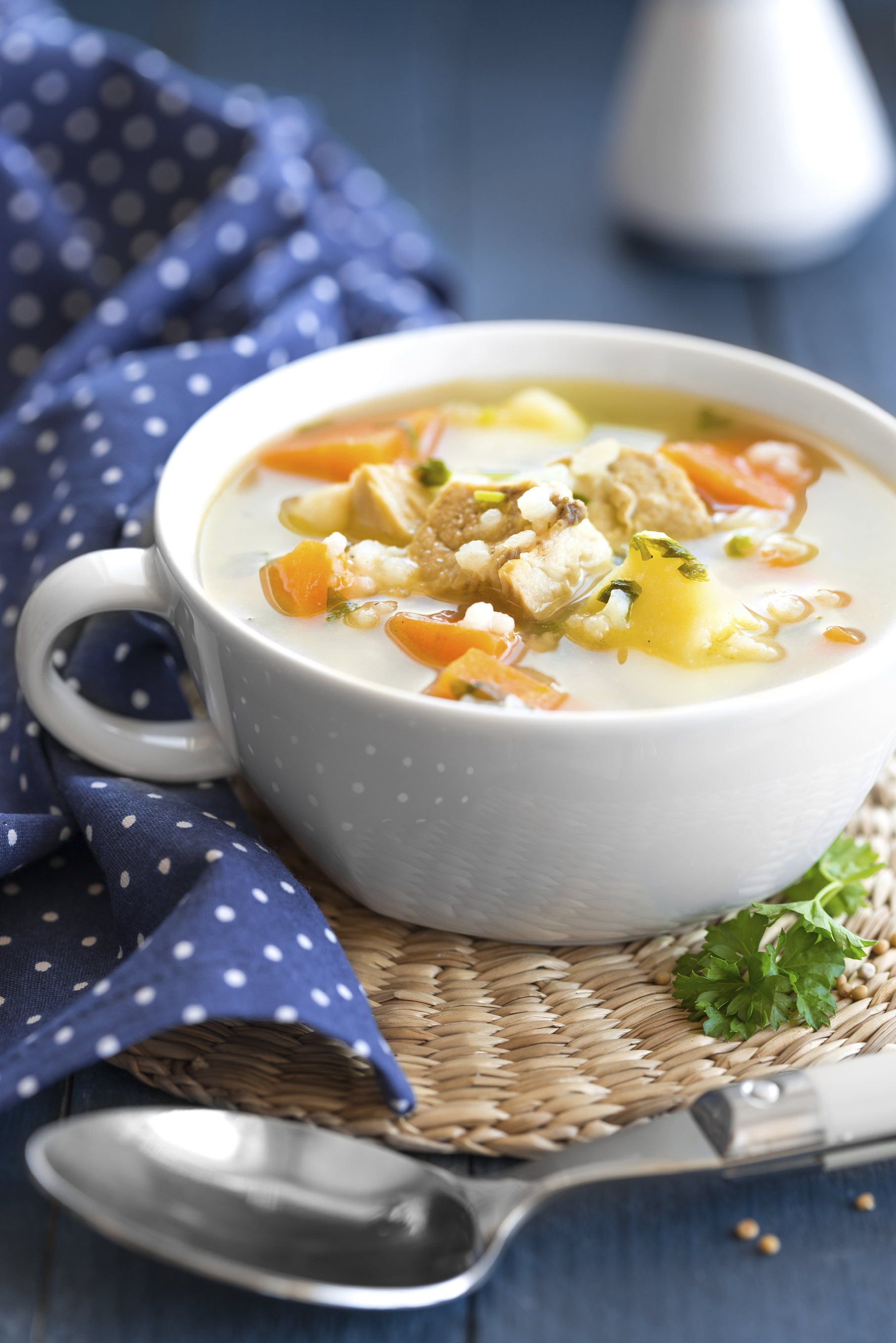 Caldo de pollo casero