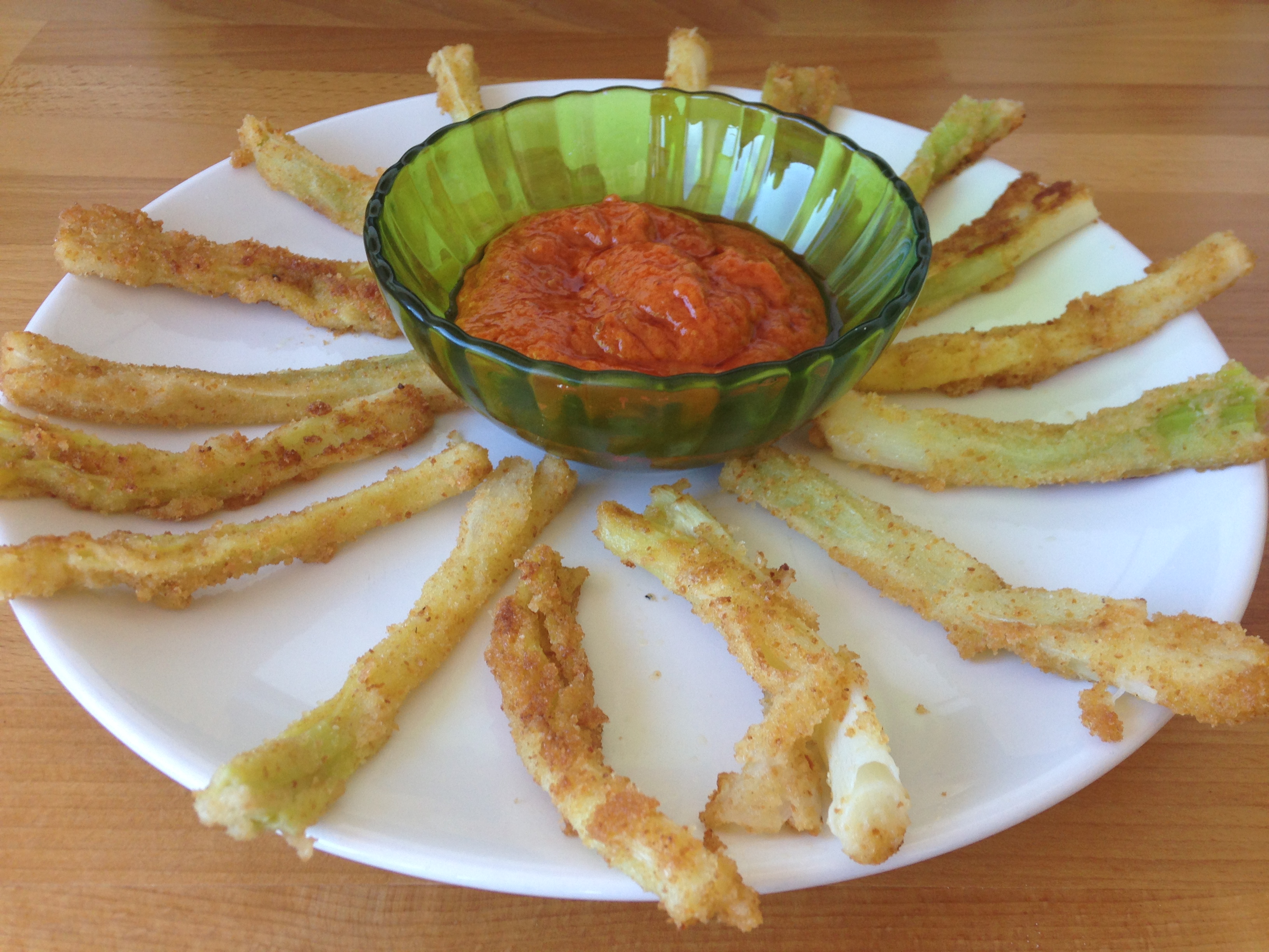 Calçots rebozados (cebolletas dulces) 