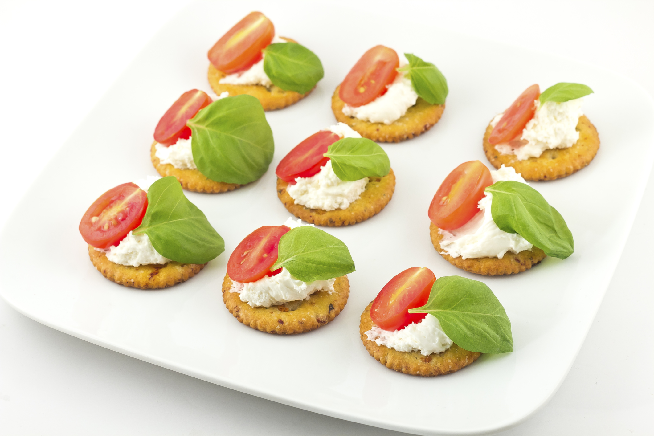 Canapés con queso cremoso