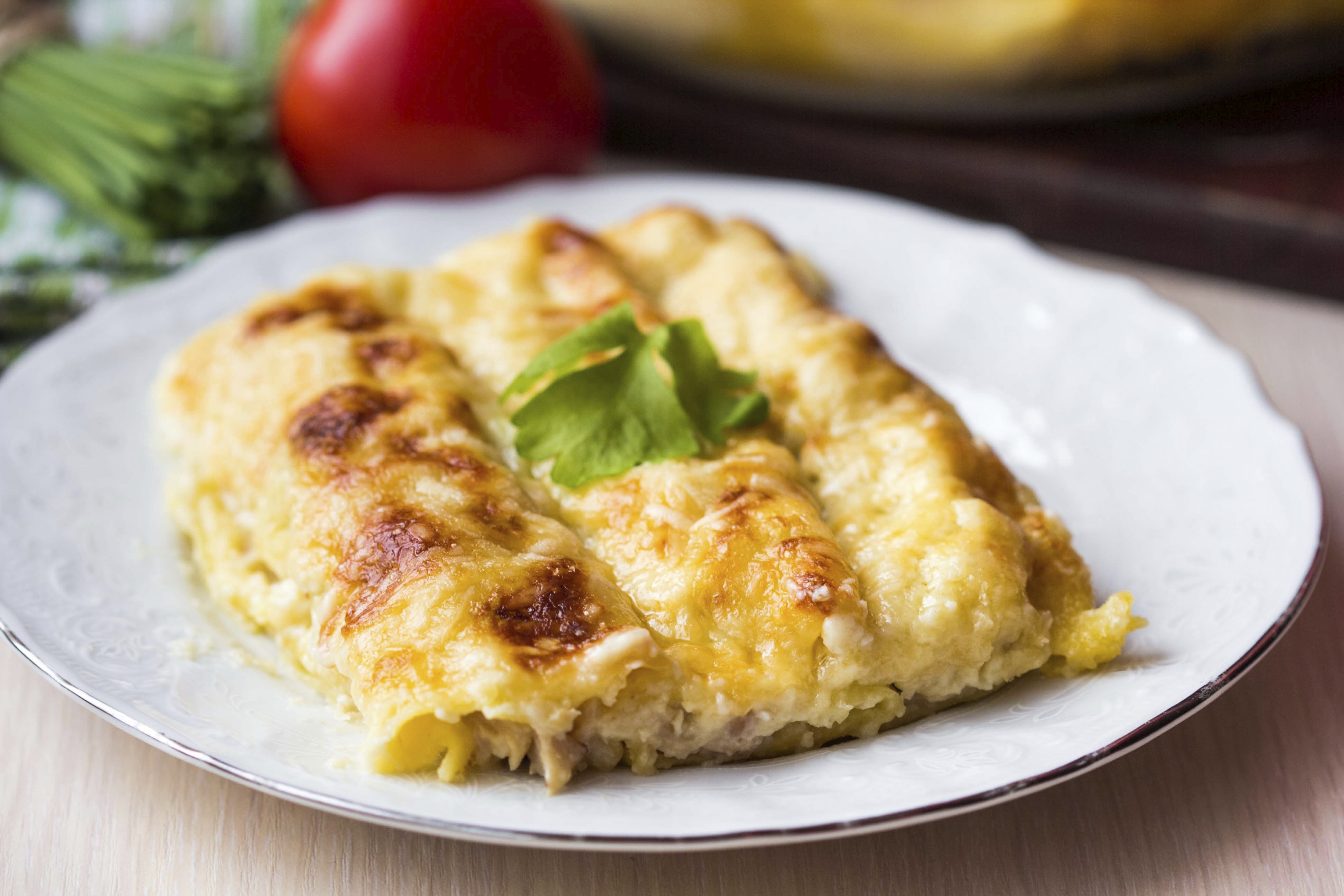 Canelones de pollo y cerdo