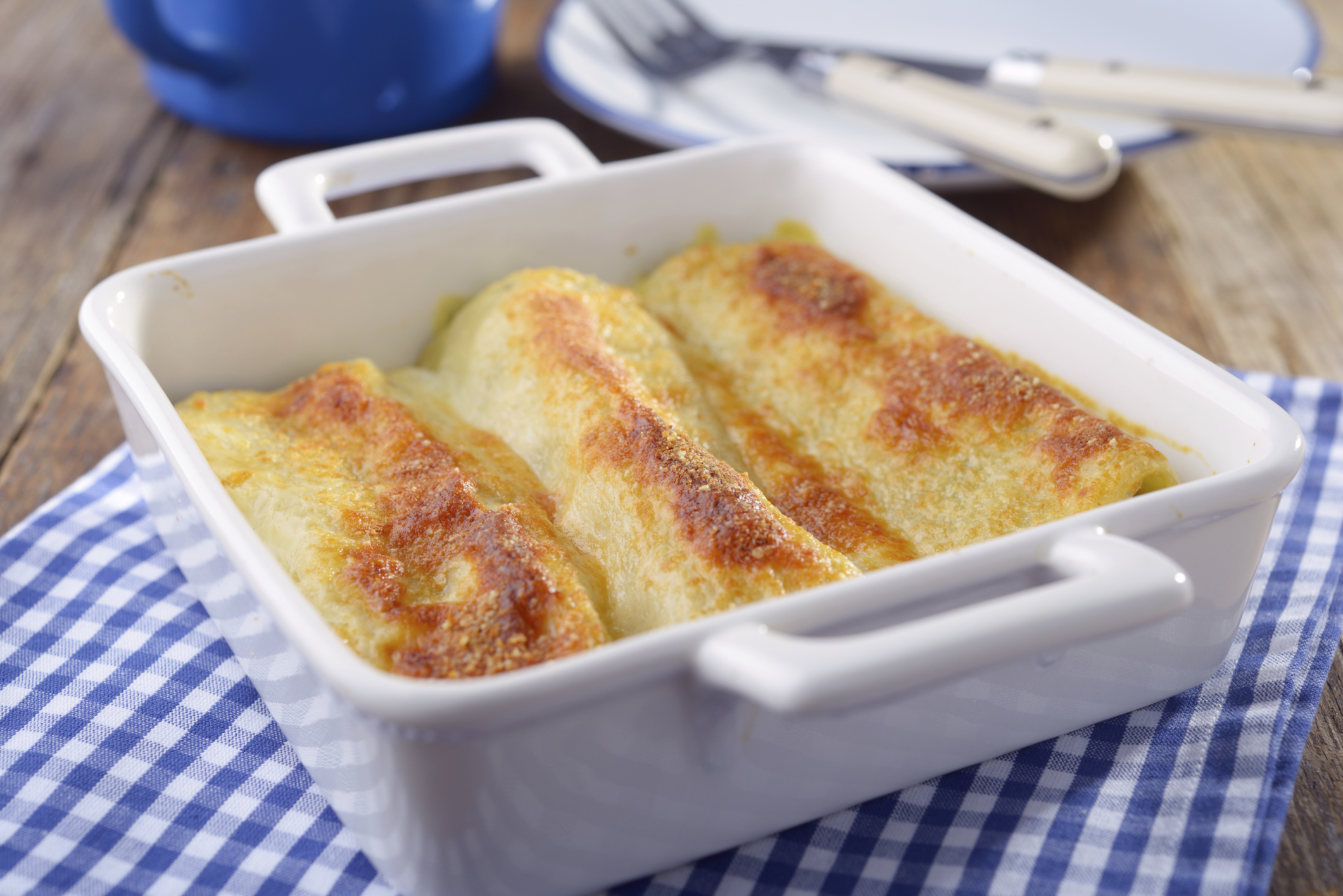 Canelonni rellenos con pescado