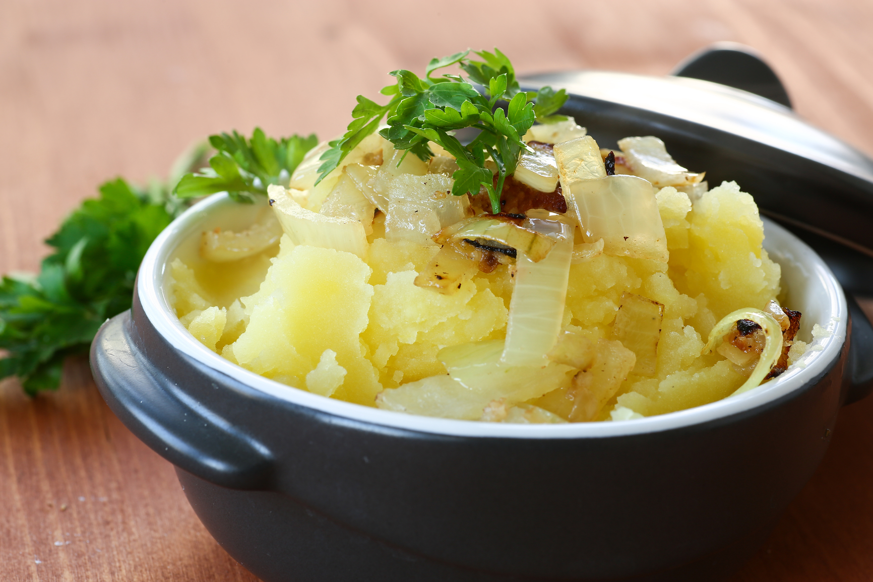 Puré de patata con cebolla sofrita