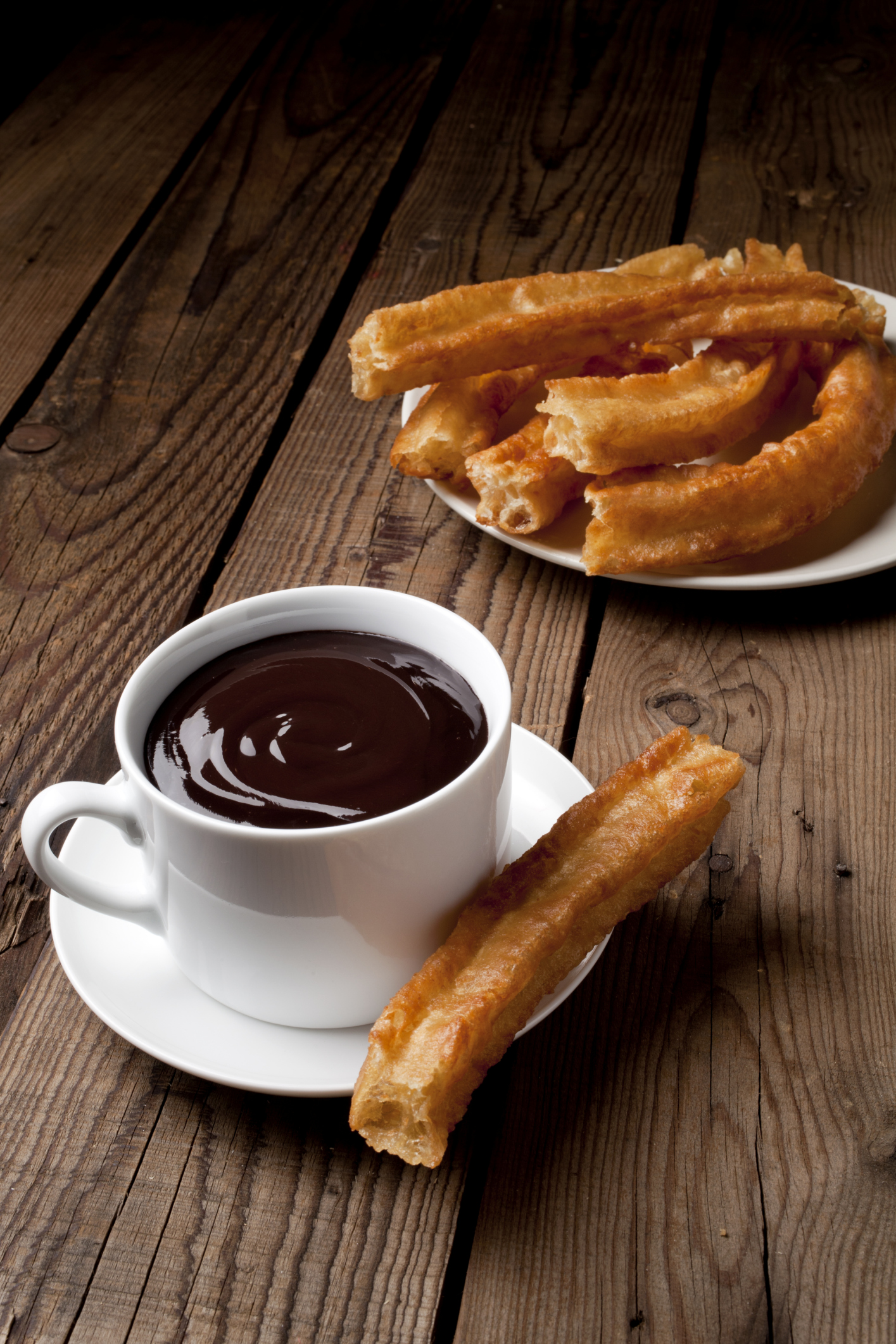 Churros y chocolate a la taza