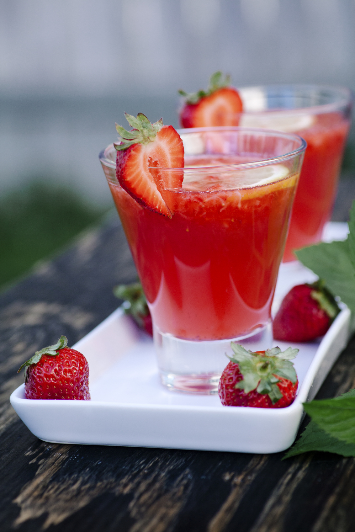 Cóctel de fresas con ginebra